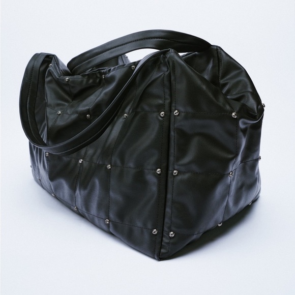 ZARA Large Studded Maxi Bucket Bag BNWT - Picture 5 of 8